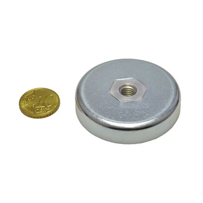 Aimants en pot en ferrite avec filetage intérieur 50 mm | M8 | 10 mm