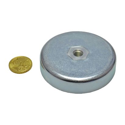 Ferrit-Topfmagnete mit Innengewinde 63 mm | M8 | 14 mm