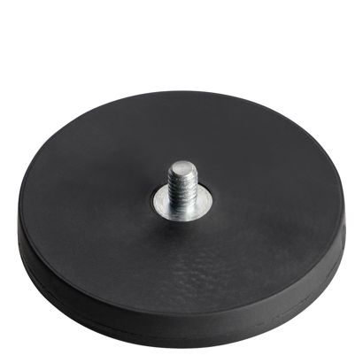 Aimants caoutchoutés avec filetage noir  | 43 mm | M4x6 mm 