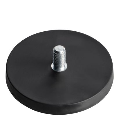 Aimants caoutchoutés avec filetage noir  | 66 mm | M8x15 mm 
