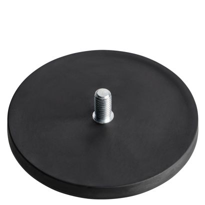 Gummierte Magnete mit Gewinde schwarz  | 88 mm | M8x15 mm 