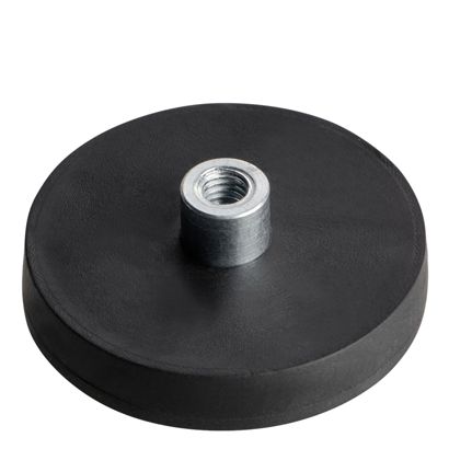 Gummierte Magnete mit Gewindebuchse 31 mm | schwarz | M4