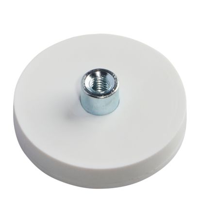 Gummierte Magnete mit Gewindebuchse 31 mm | weiß | M4