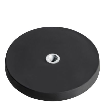 Aimants caoutchoutés avec filetage intérieur noir  | 66 mm
