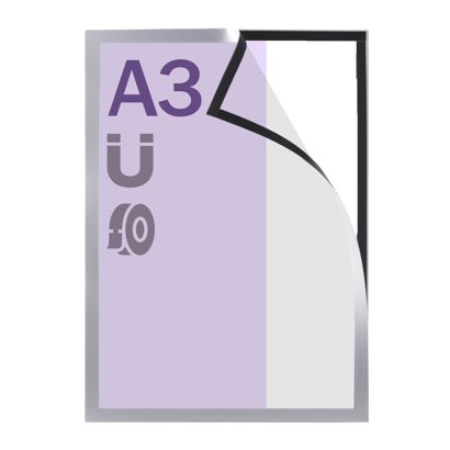 Magnetrahmen A3, selbstklebend randklebend (best price) | silber