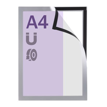 Magnetrahmen A4, selbstklebend randklebend (best price) | silber