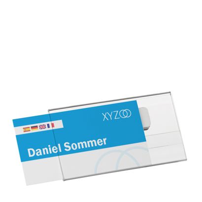 Porte-badges Acryl CLEAR, magnétique 75 x 40 mm