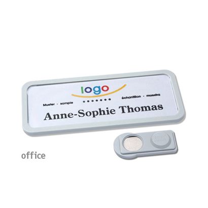 Namensschilder OFFICE, magnetisch smag® Magnet | grau | 75 x 27 mm