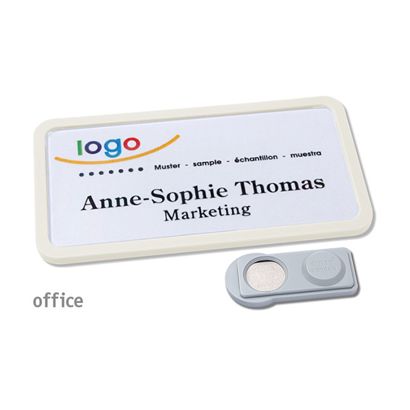 Namensschilder OFFICE, magnetisch smag® Magnet | weiß | 75 x 37 mm