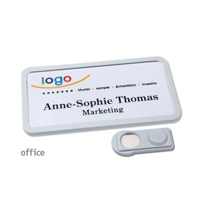 Namensschilder OFFICE, magnetisch smag® Magnet | hellgrau | 75 x 37 mm
