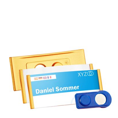 Namensschilder FORUM, magnetisch gold | 75 x 32 mm