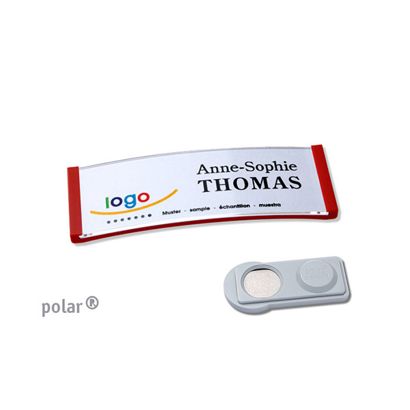 Namensschilder polar®, magnetisch smag® Magnet | rot | 64 x 22 mm
