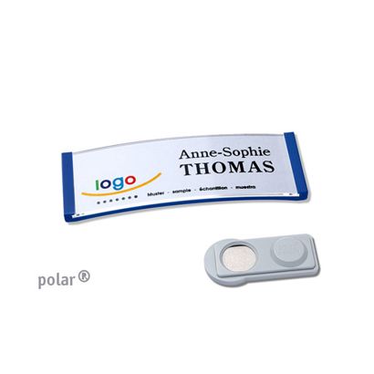 Namensschilder polar®, magnetisch smag® Magnet | blau | 64 x 22 mm