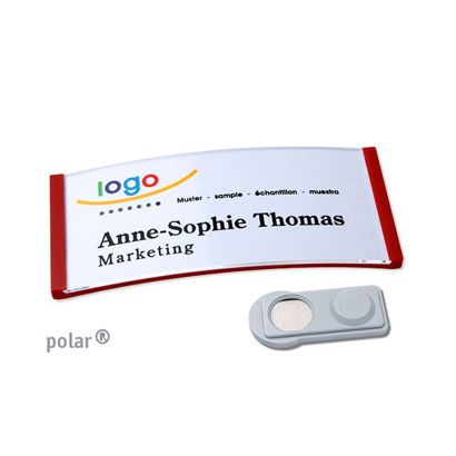 Namensschilder polar®, magnetisch smag® Magnet | rot | 74 x 34 mm