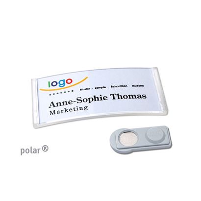 Namensschilder polar®, magnetisch smag® Magnet | transparent | 65 x 30 mm