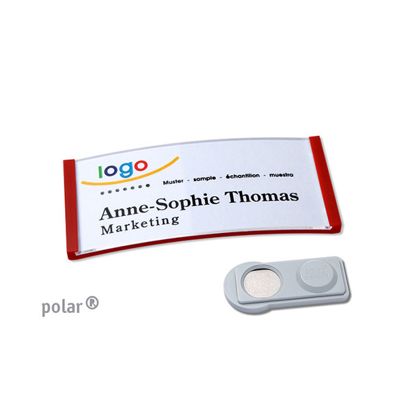 Namensschilder polar®, magnetisch smag® Magnet | rot | 65 x 30 mm
