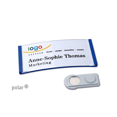 Namensschilder polar®, magnetisch smag® Magnet | blau | 65 x 30 mm