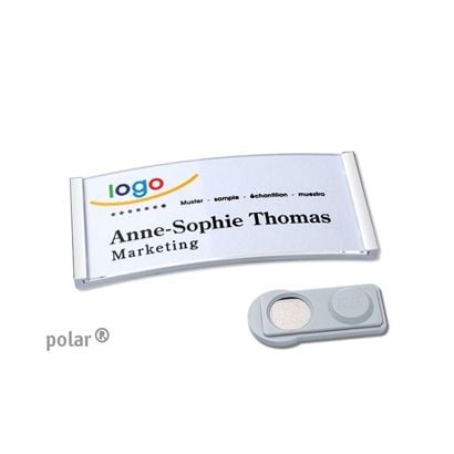 Namensschilder polar®, magnetisch smag® Magnet | edelstahl | 65 x 30 mm