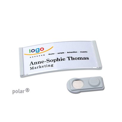 Namensschilder polar®, magnetisch smag® Magnet | hellgrau | 65 x 30 mm