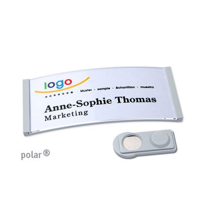 Namensschilder polar®, magnetisch smag® Magnet | hellgrau | 74 x 34 mm
