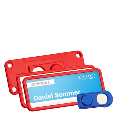 Namensschilder TEAM, magnetisch rot | 75 x 27 mm