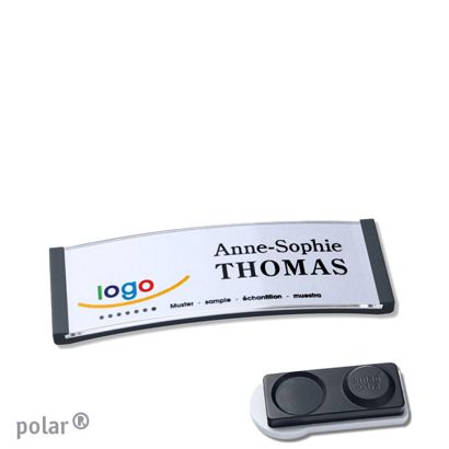Namensschilder polar®, magnetisch smag® Magnet, extra stark | anthrazit | 64 x 22 mm