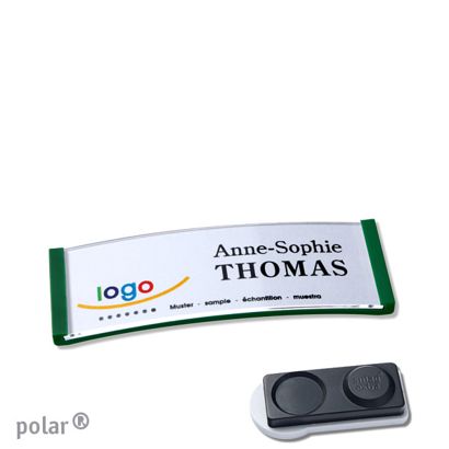 Namensschilder polar®, magnetisch smag® Magnet, extra stark | grün | 64 x 22 mm