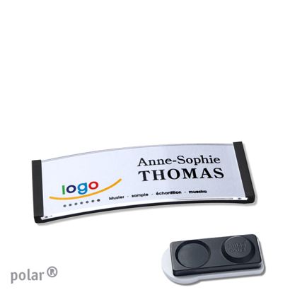 Namensschilder polar®, magnetisch smag® Magnet, extra stark | schwarz | 64 x 22 mm