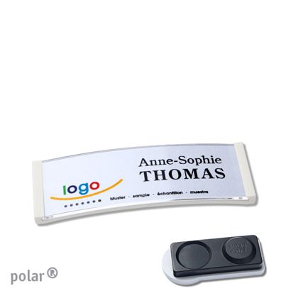 Namensschilder polar®, magnetisch smag® Magnet, extra stark | weiß | 64 x 22 mm