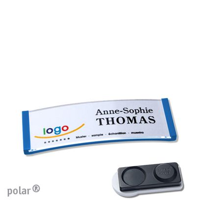 Namensschilder polar®, magnetisch smag® Magnet, extra stark | mittelblau | 64 x 22 mm