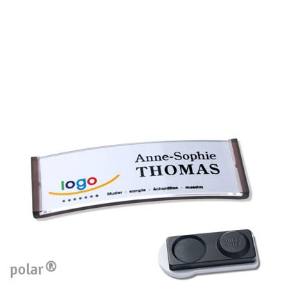 Namensschilder polar®, magnetisch smag® Magnet, extra stark | transluzent, anthrazit | 64 x 22 mm