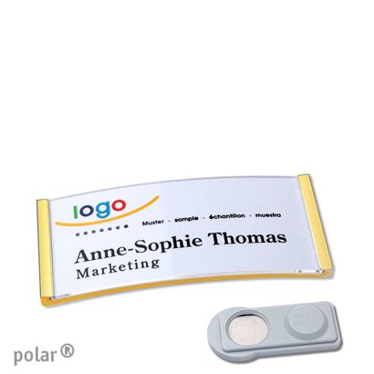 Namensschilder polar®, magnetisch smag® Magnet | gold | 65 x 30 mm