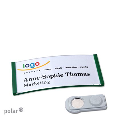 Namensschilder polar®, magnetisch smag® Magnet | grün | 65 x 30 mm