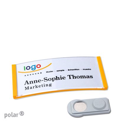 Namensschilder polar®, magnetisch smag® Magnet | gelb | 65 x 30 mm
