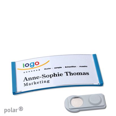 Namensschilder polar®, magnetisch smag® Magnet | mittelblau | 65 x 30 mm