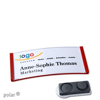Namensschilder polar®, magnetisch smag® Magnet, extra stark | rot | 65 x 30 mm