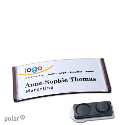 Namensschilder polar®, magnetisch smag® Magnet, extra stark | transluzent, anthrazit | 65 x 30 mm