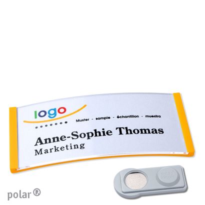 Namensschilder polar®, magnetisch smag® Magnet | gelb | 74 x 34 mm