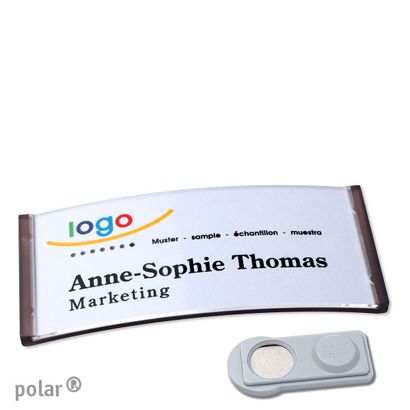 Namensschilder polar®, magnetisch smag® Magnet | transluzent, anthrazit | 74 x 34 mm