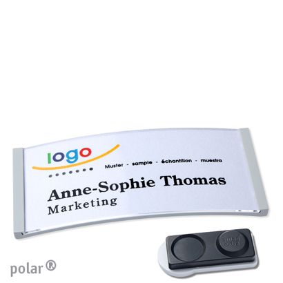 Namensschilder polar®, magnetisch smag® Magnet, extra stark | hellgrau | 74 x 34 mm