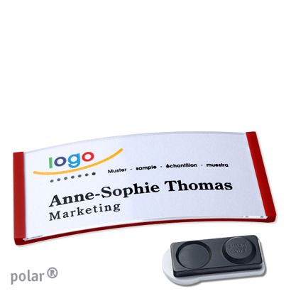 Namensschilder polar®, magnetisch smag® Magnet, extra stark | rot | 74 x 34 mm