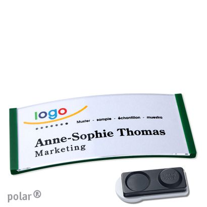 Namensschilder polar®, magnetisch smag® Magnet, extra stark | grün | 74 x 34 mm