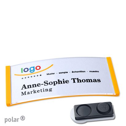 Namensschilder polar®, magnetisch smag® Magnet, extra stark | gelb | 74 x 34 mm