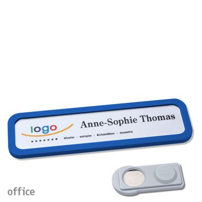 Namensschilder OFFICE, magnetisch smag® Magnet | blau | 75 x 17 mm