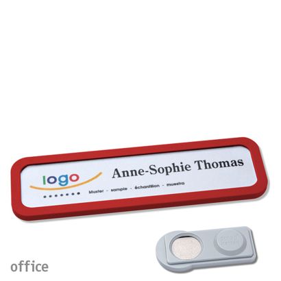 Namensschilder OFFICE, magnetisch smag® Magnet | rot | 75 x 17 mm