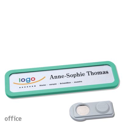 Namensschilder OFFICE, magnetisch smag® Magnet | pastellgrün | 75 x 17 mm