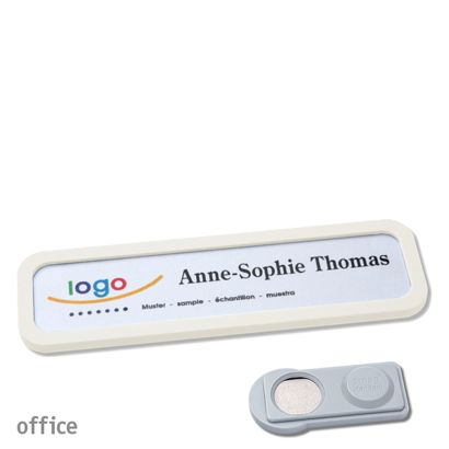 Namensschilder OFFICE, magnetisch smag® Magnet | weiß | 75 x 17 mm