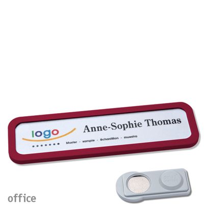 Namensschilder OFFICE, magnetisch smag® Magnet | bordeauxviolett | 75 x 17 mm