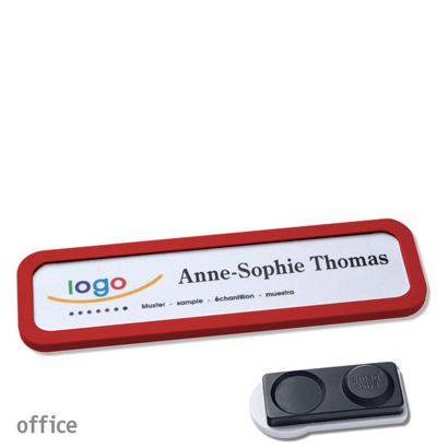 Namensschilder OFFICE, magnetisch smag® Magnet, extra stark | rot | 75 x 17 mm