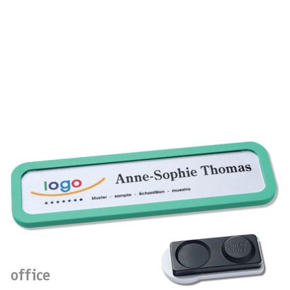 Namensschilder OFFICE, magnetisch smag® Magnet, extra stark | pastellgrün | 75 x 17 mm